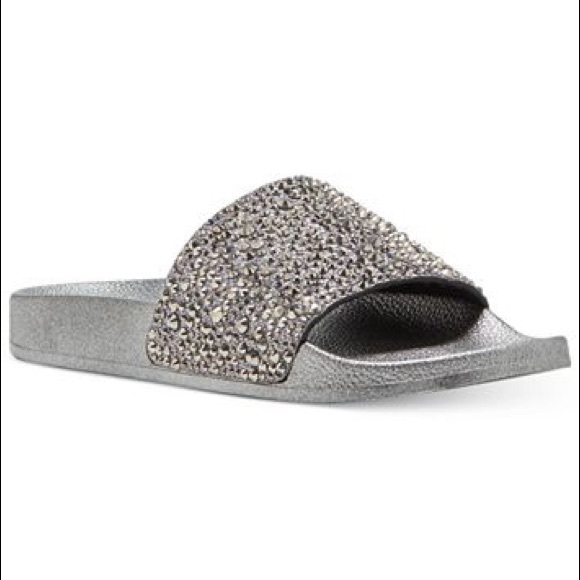 INC INTERNATIONAL CONCEPTS METALLIC POOL SLIDES SLIPPERS GOLD US XL 11 12